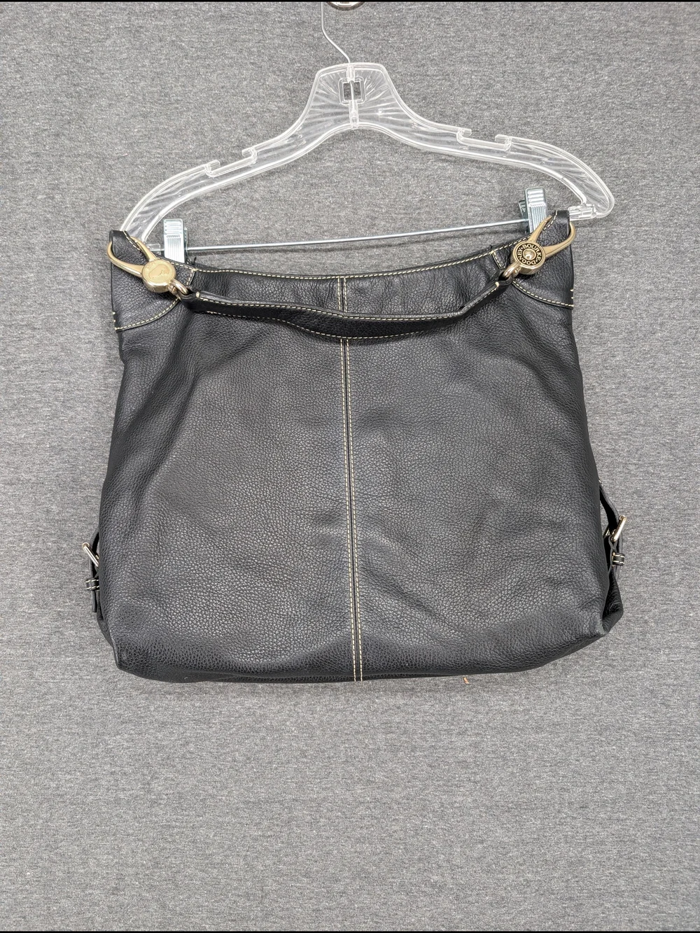 Dooney & Bourke Black Pebbled Leather Hobo Bag